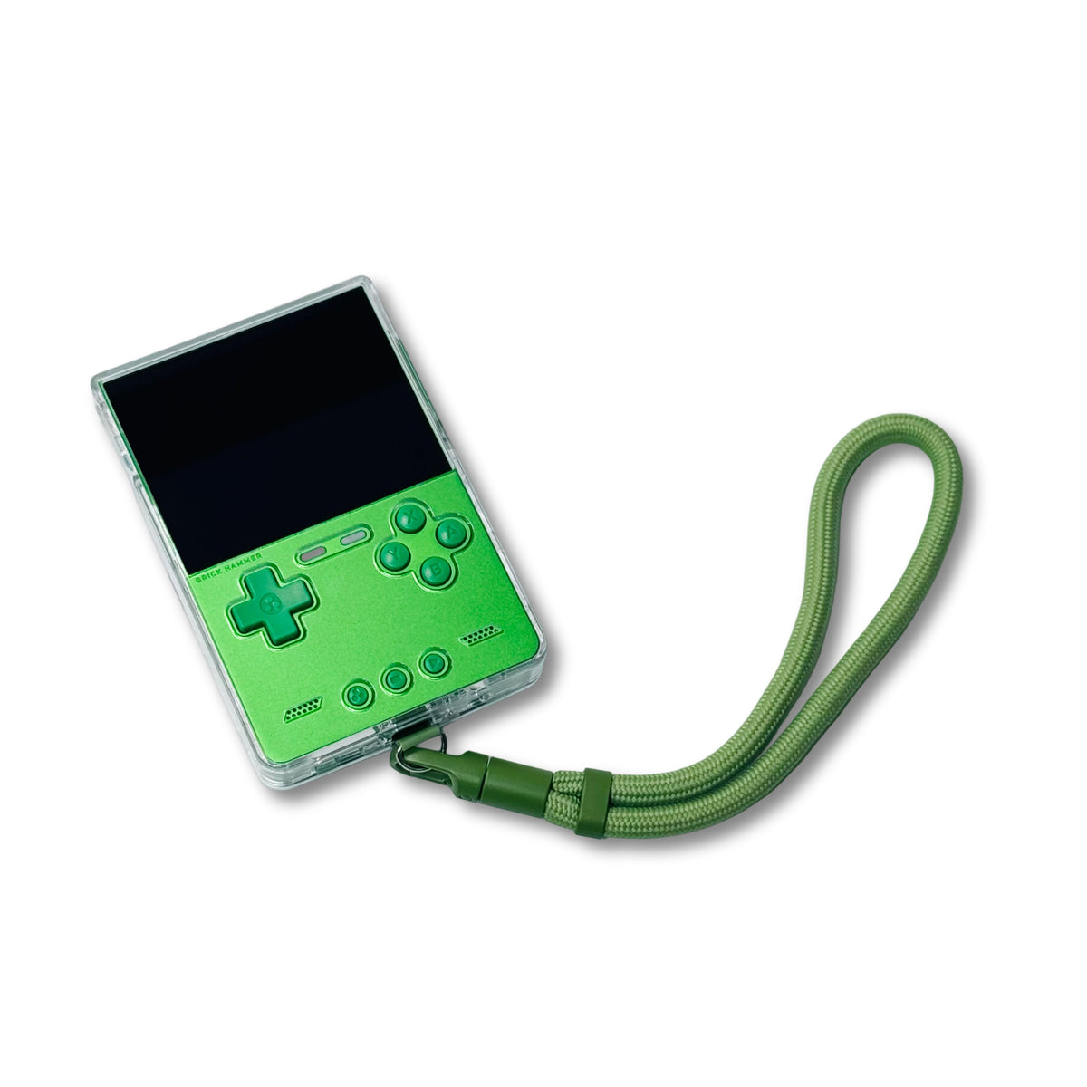 TRIMUI Brick Hammer transparent case and lanyard set green