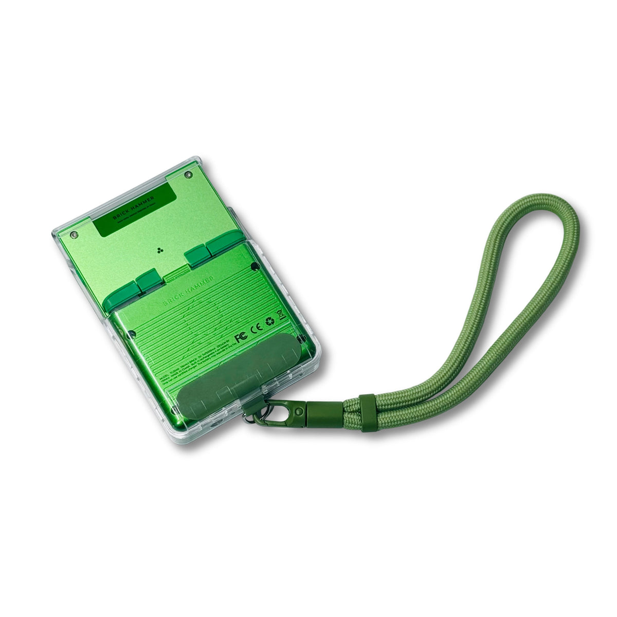 TRIMUI Brick Hammer transparent case and lanyard set green detail
