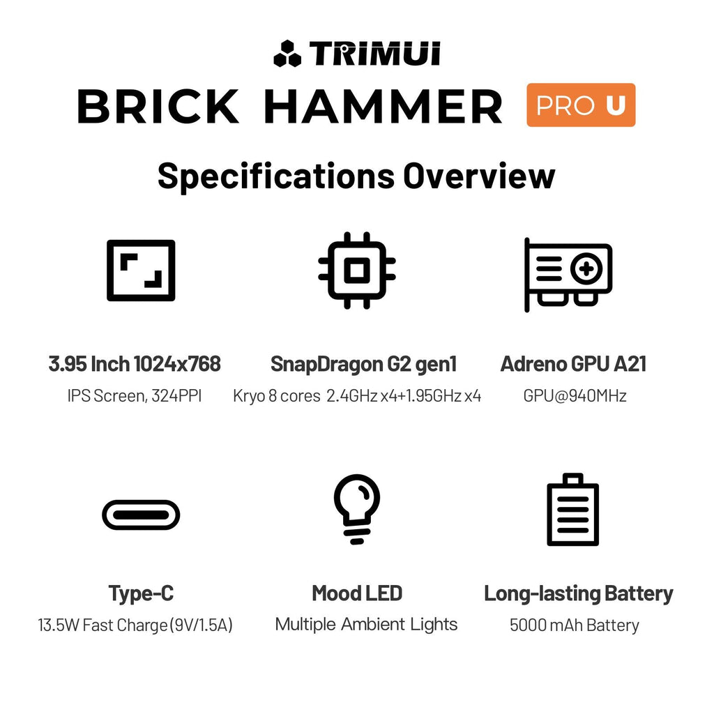 TRIMUI Brick Hammer Pro U Handheld Game Console-3.95 Inch IPS Android Gaming Device TRIMUI Store