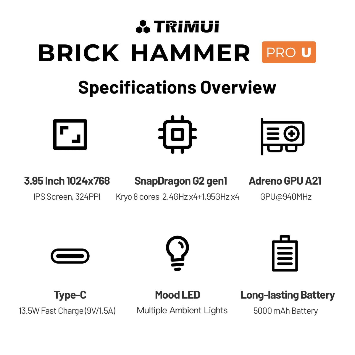 TRIMUI Brick Hammer Pro U Handheld Game Console-3.95 Inch IPS Android Gaming Device TRIMUI Store
